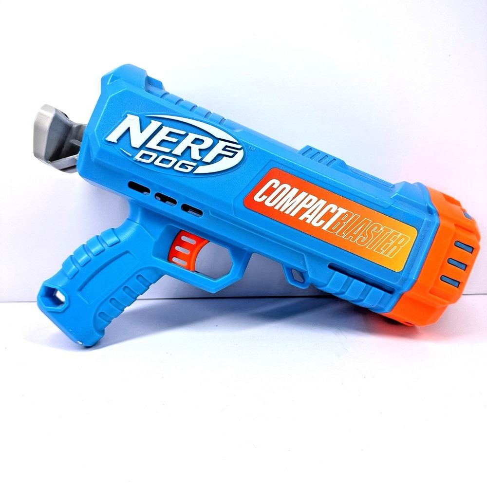 Nerf Dog Compact Blaster Ball Launcher Blue Orange Toy Gun ONLY No Ball